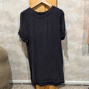 GAP Black Short-Sleeve Mini Shift Dress